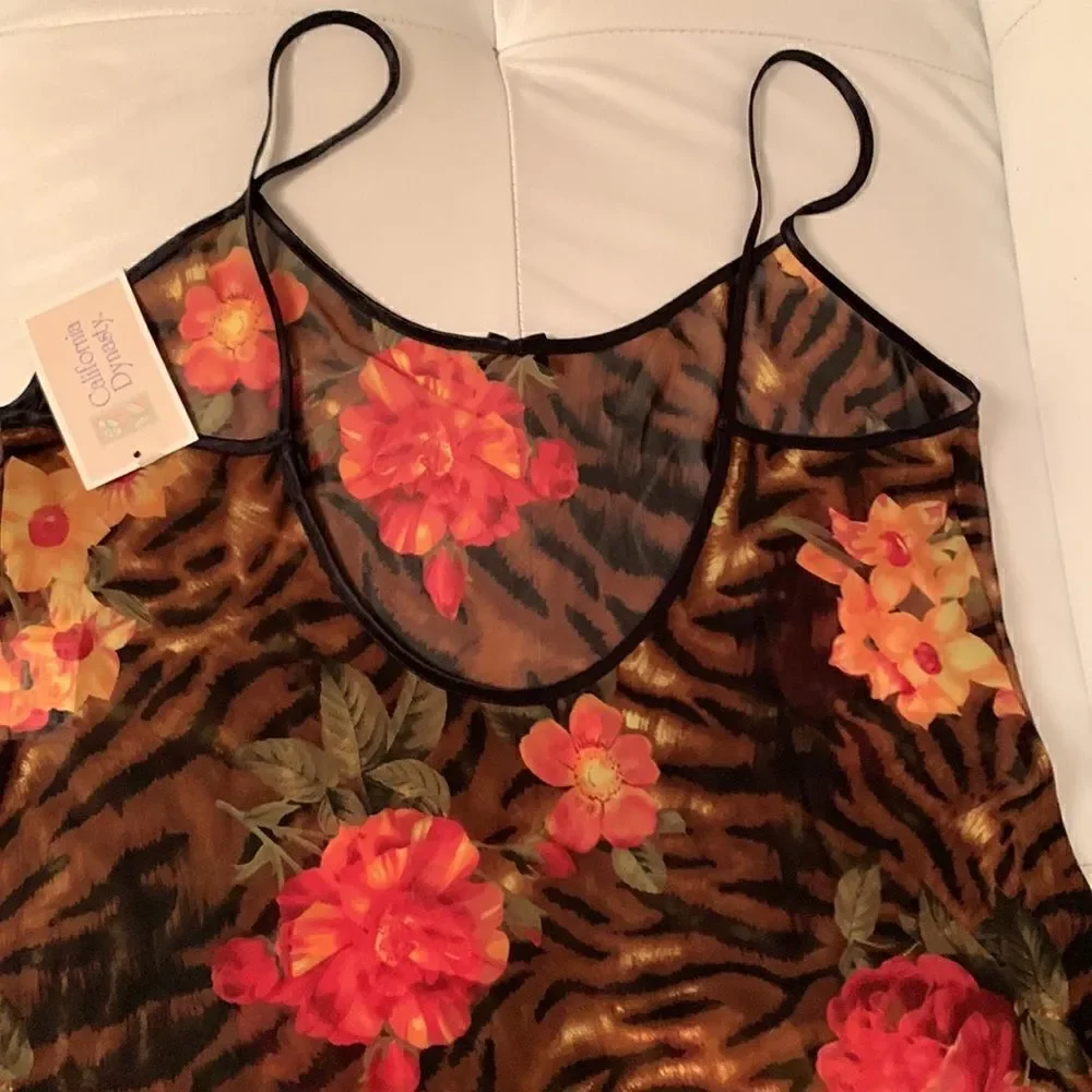 NWT California Dynasty Intimates FloralTwo Piece Set Size L